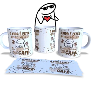 ARTE PARA SUBLIMAÇÃO DE CANECAS - FLORK - CAFÉ