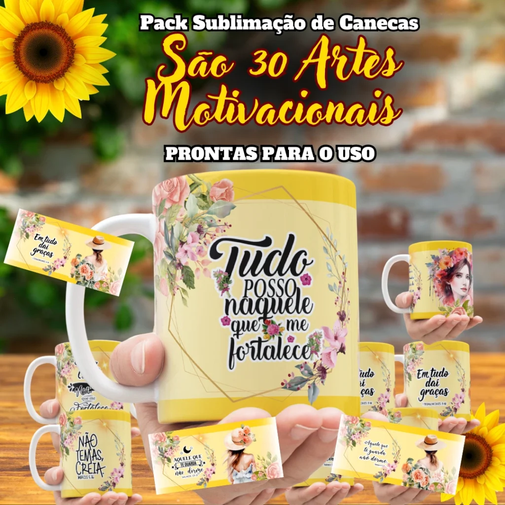 PACOTE DE ARTES PARA SUBLIMAÇÃO DE CANECAS MOTIVACIONAL SETEMBRO AMARELO