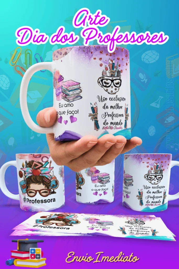 dia do professor - arte para caneca