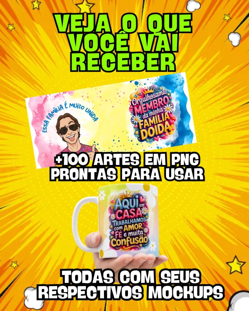 ARTES PARA CANECAS E CAMISAS FAMÍLIA 