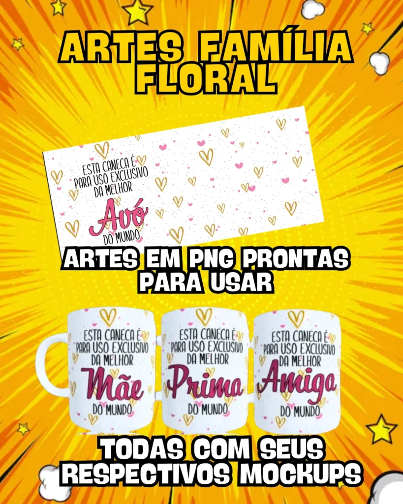 ARTES PARA CANECAS E CAMISAS FAMÍLIA 