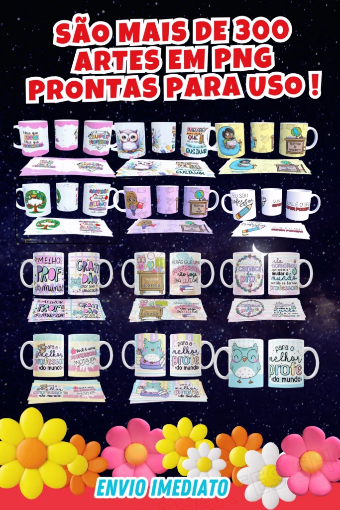 PACK ARTES CANECAS DIA DO PROFESSOR
