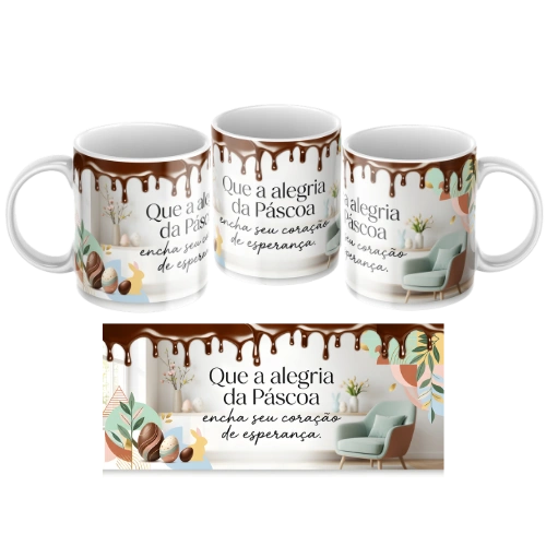 artes grátis para sublimação de canecas tema pascoa frase