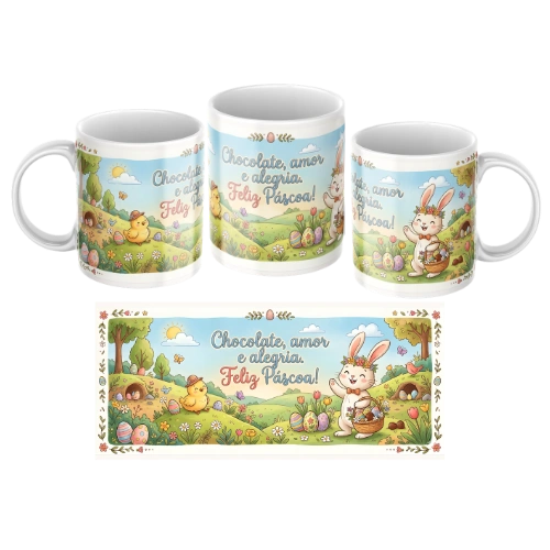 artes grátis para sublimação de canecas tema pascoa frase