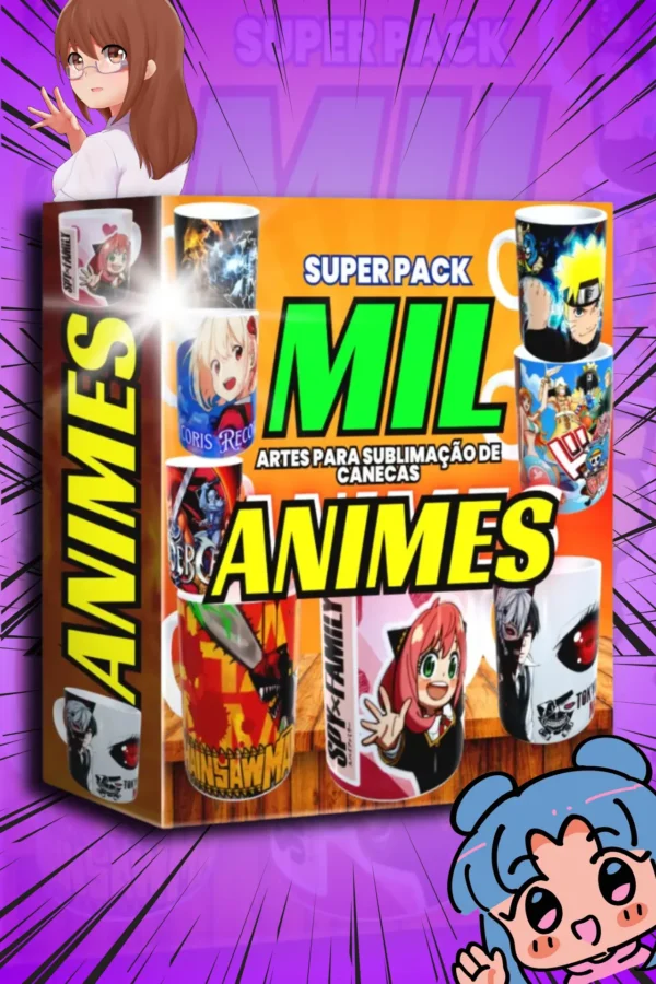 pack sublimação animes para canecas