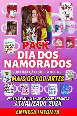 SUPER PACOTE DEA ARTES PARA SUABLIMAÇÃO DE CANECAS COM O TEMA DIA DOS NAMORASOS