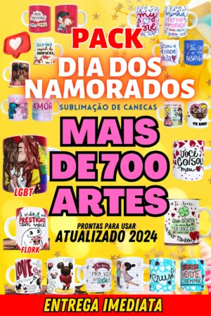 super pacote de artes para sublimação de canecas com tema dia dos namorados