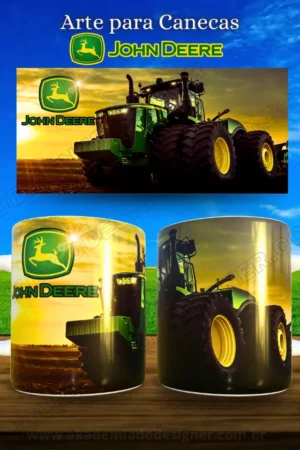 arte sublimação de canecas tema Jonh Deere