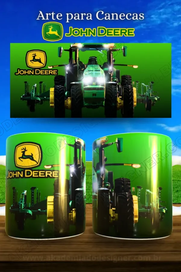 arte sublimação de canecas Jonh Deere