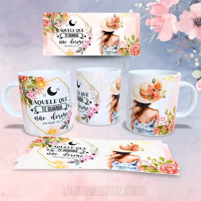 Presenteie no Dia da Mulher – Canecas personalizadas com versículos bíblicos e mensagens motivacionais