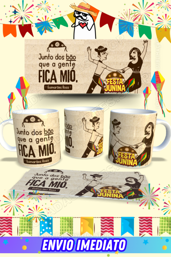 arte para sublimação de canecas tema festa junina