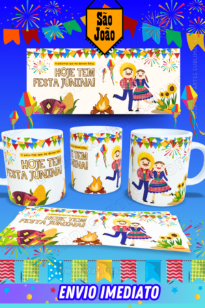 ARTE FESTA JUNINA - Sublimação de Canecas - Festas de São João 2024  - Hoje tem festa Junina!!!!