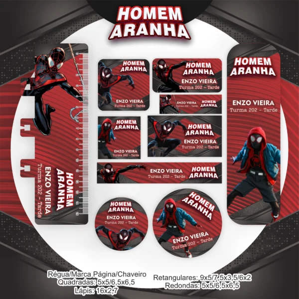 Kit Papelaria Homem-Aranha. Escolar e Saúde