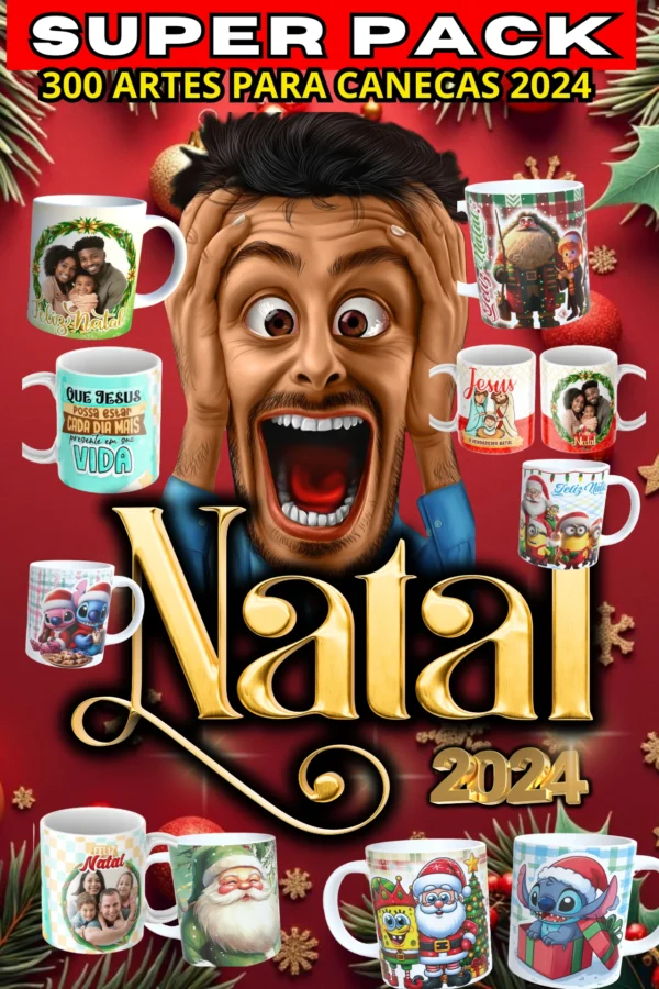 PACK SUBLIMAÇÃO DE CANECAS NATAL 2024