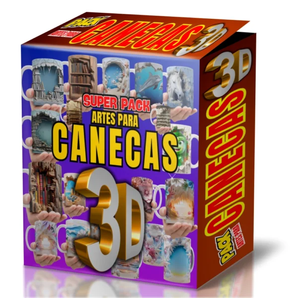 PACK SUBLIMAÇÃO DE CANECAS ARTES EM 3D - LANÇAMENTO 2025 - Image 2