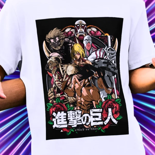 ARTE CAMISA ANIME ATTACK TITAN+ BÔNUS - SUBLIMAÇÃO, ESTAMPARIA E DTF