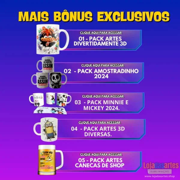 PACK SUBLIMAÇÃO DE CANECAS ARTES CAVALOS EM 3D - Image 3