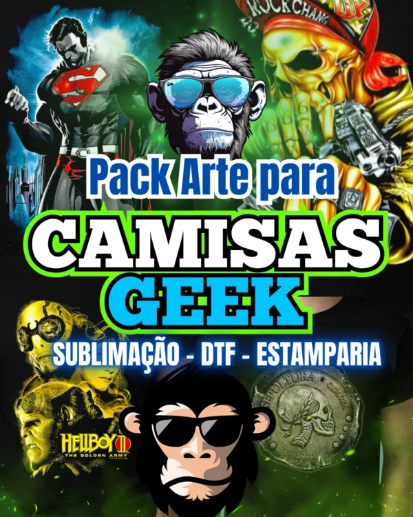 PACK SUBLIMAÇÃO CAMISAS GEEK - ANIMES - 2025