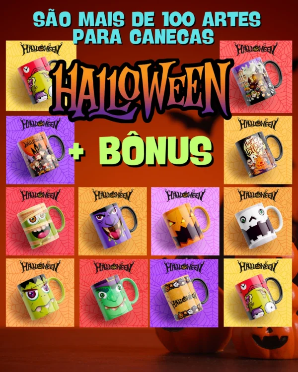 PACK ARTES PARA CANECAS HALLOWEEN + BÔNUS ARTES PARA CAMISAS - Imagem 3