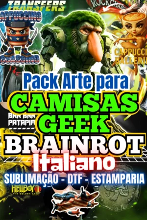 PACK ARTES PARA CAMISAS GEEK ANIME BRAINROT 2026