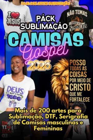 PACK ARTES PARA CAMISAS GOSPEL 2026