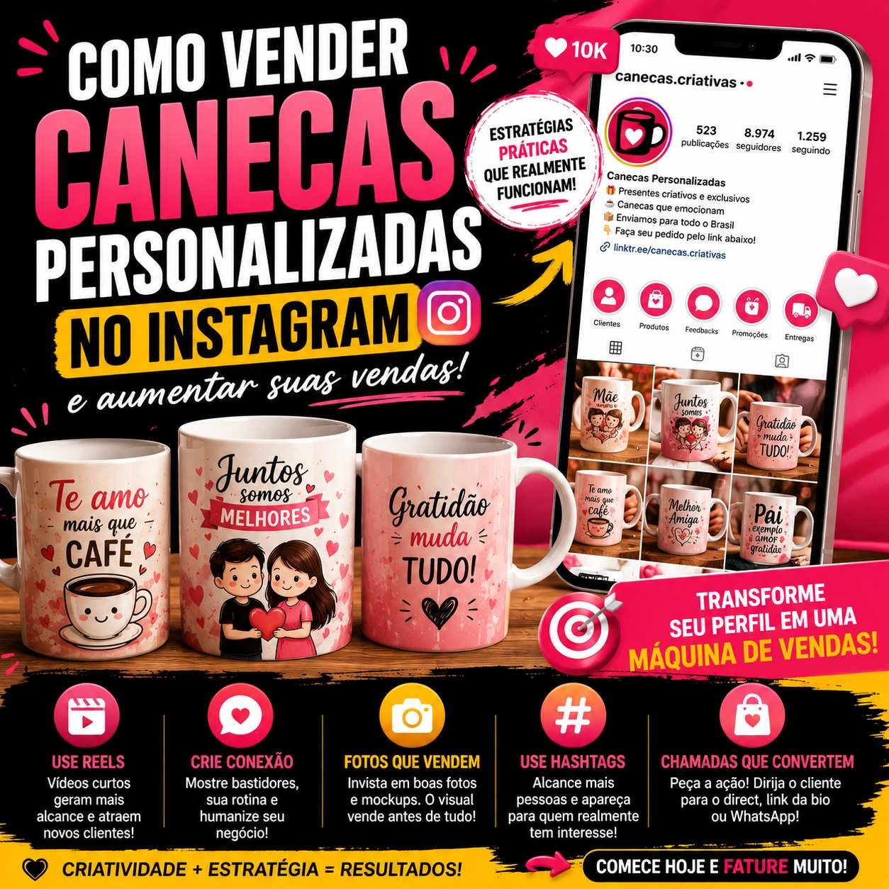 Como Vender Canecas Personalizadas no Instagram 2026