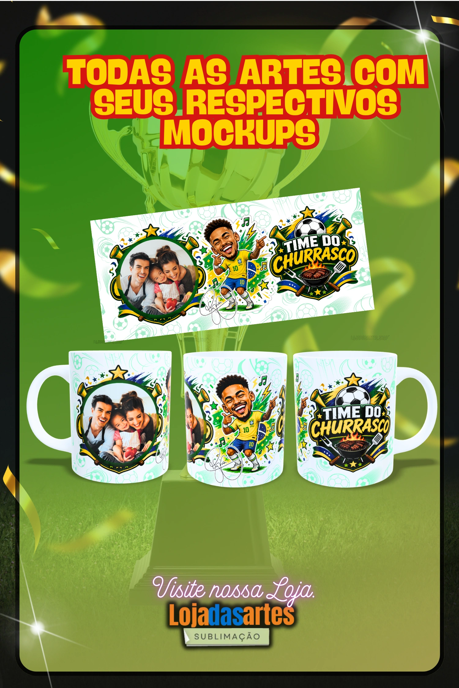 PACK ARTES COPA DO MUNDO NEYMAR 2026 - DTF - SUBLIMAÇÃO - SILK - Imagem 2